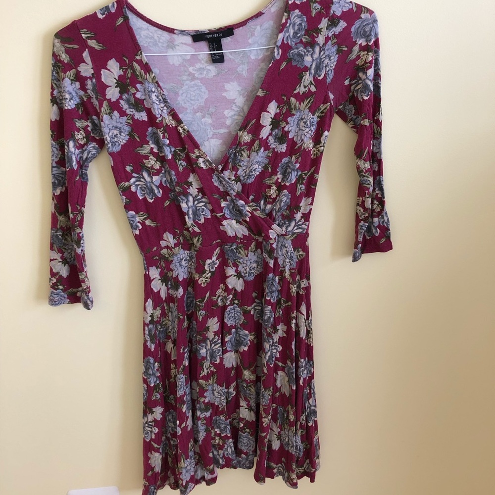 Pink floral long sleeve dress